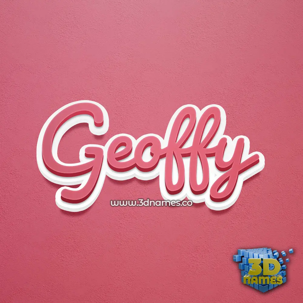 geoffy in Red Scribble style - 3D name wallpaper
