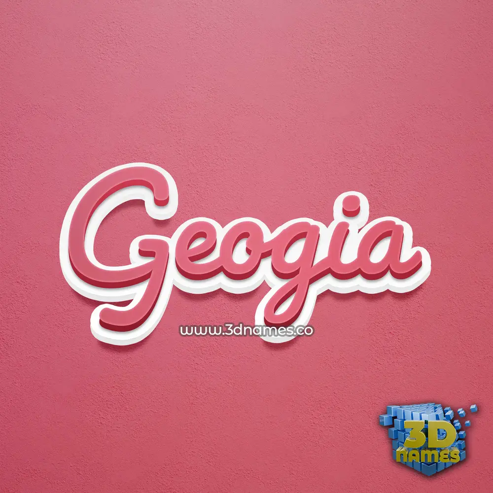 geogia in Red Scribble style - 3D name wallpaper