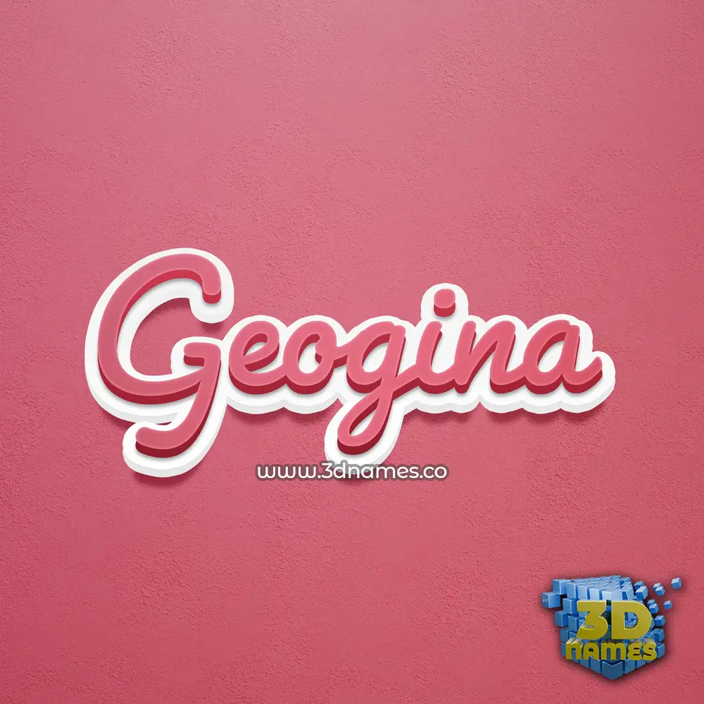geogina in Red Scribble style - 3D name wallpaper