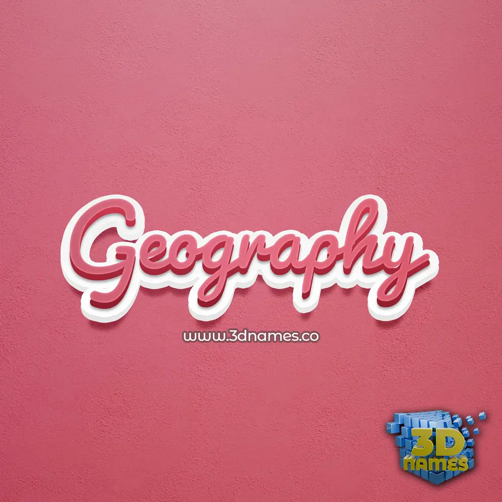 geography in Red Scribble style - 3D name wallpaper