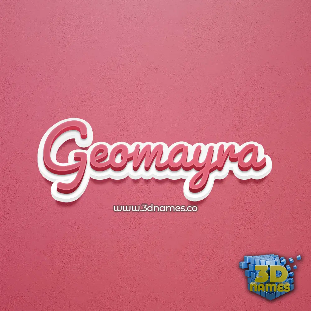 geomayra in Red Scribble style - 3D name wallpaper