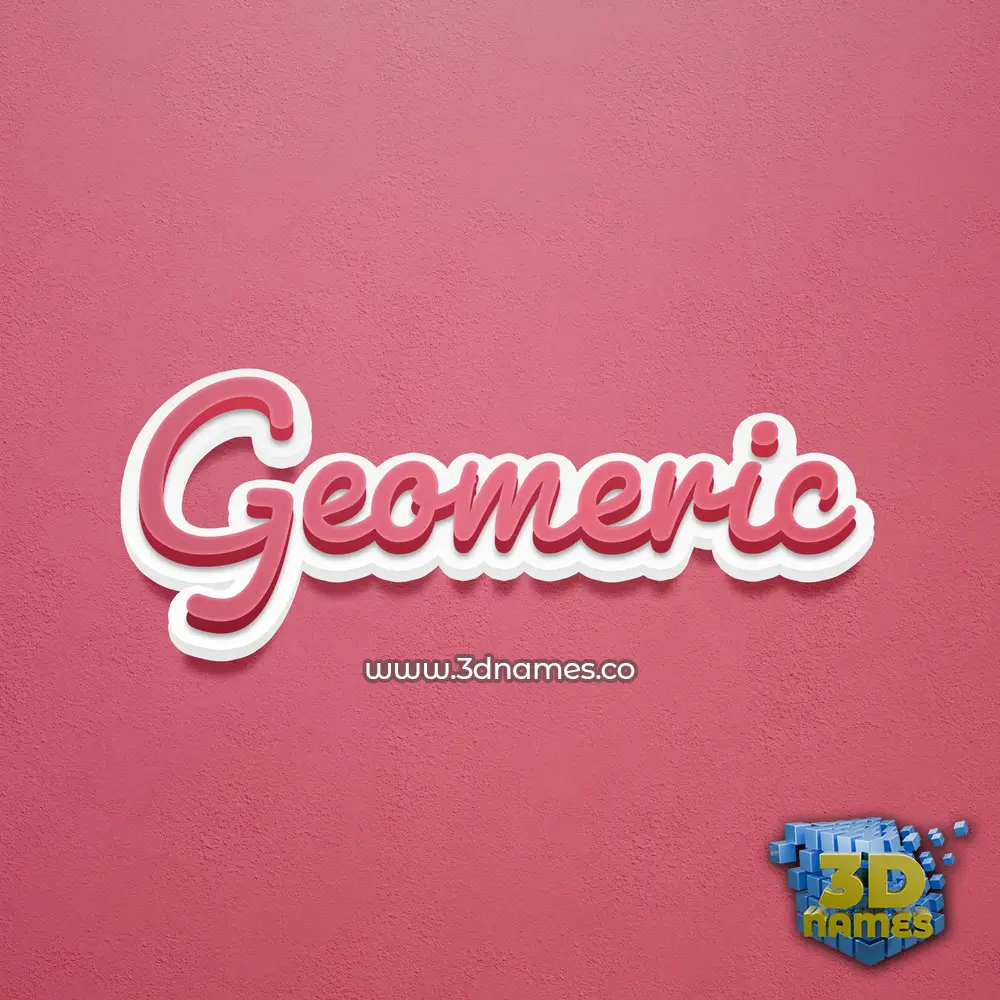 geomeric in Red Scribble style - 3D name wallpaper