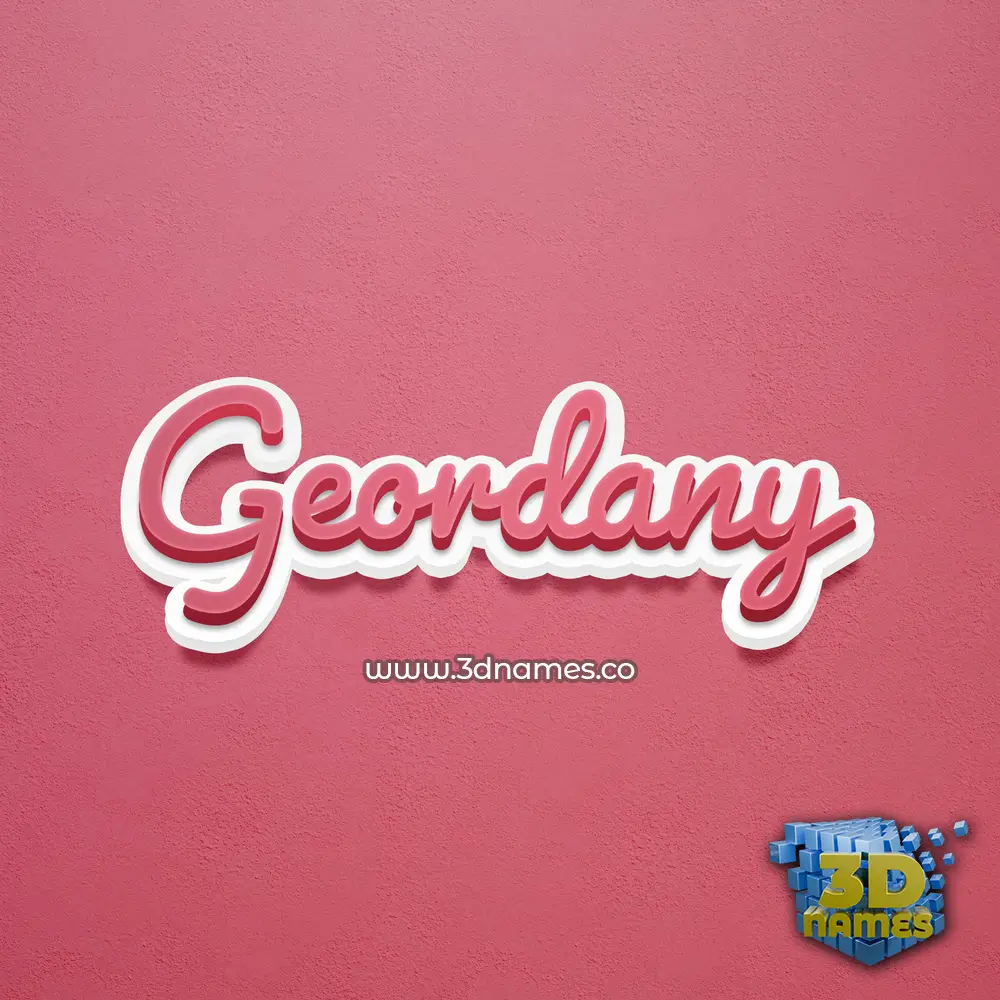geordany in Red Scribble style - 3D name wallpaper