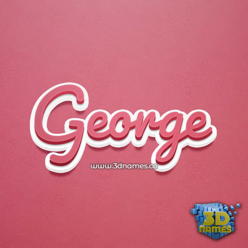 george in Red Scribble style - 3D name wallpaper