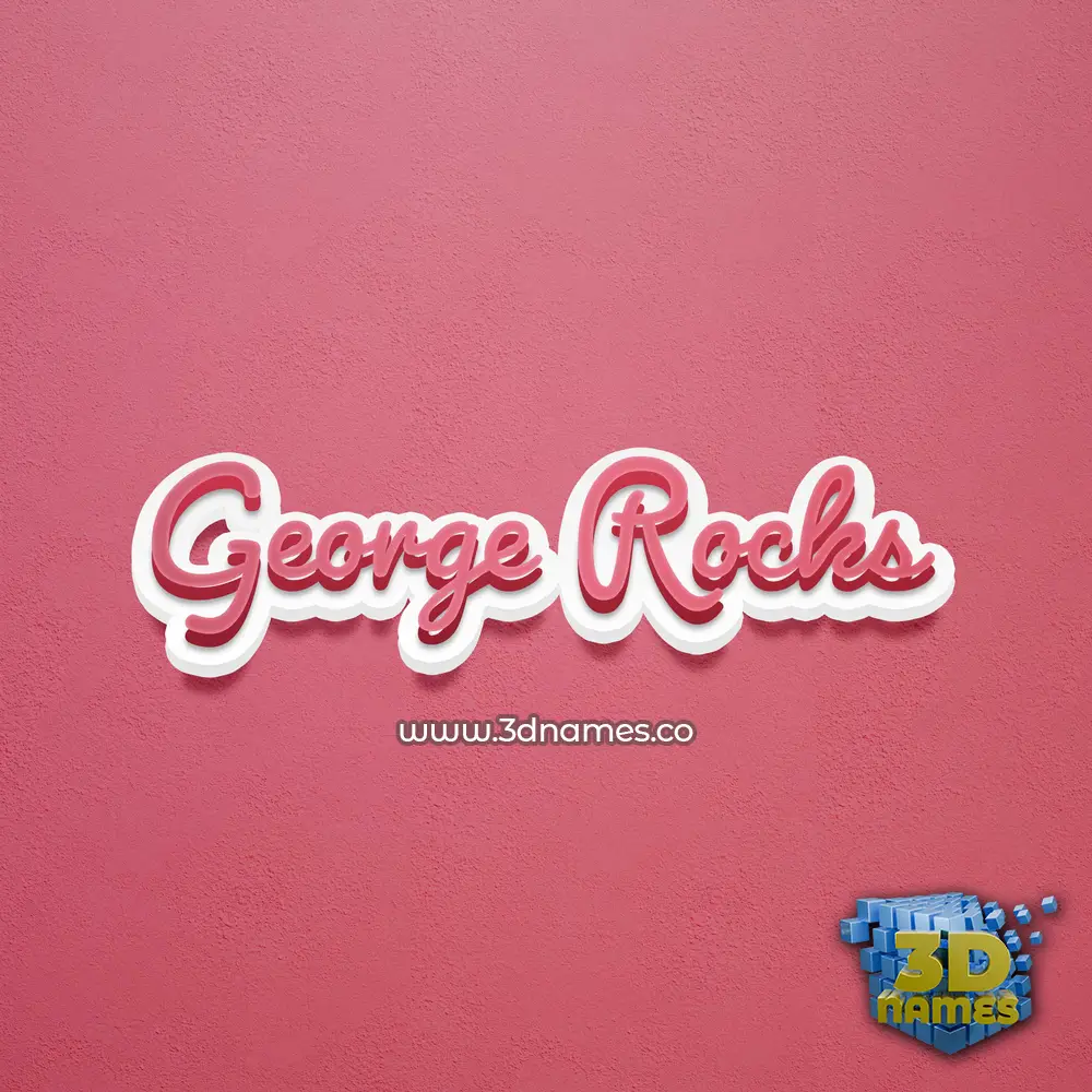 george rocks in Red Scribble style - 3D name wallpaper