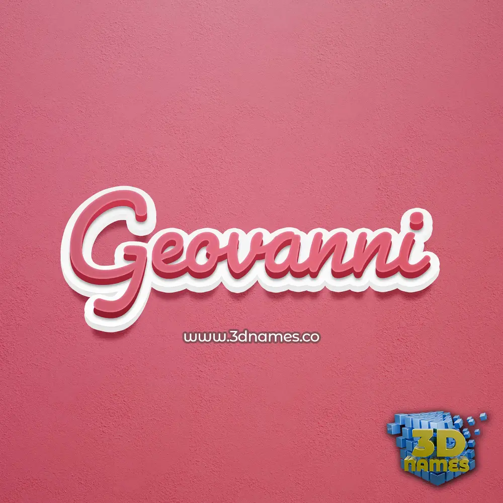 geovanni in Red Scribble style - 3D name wallpaper