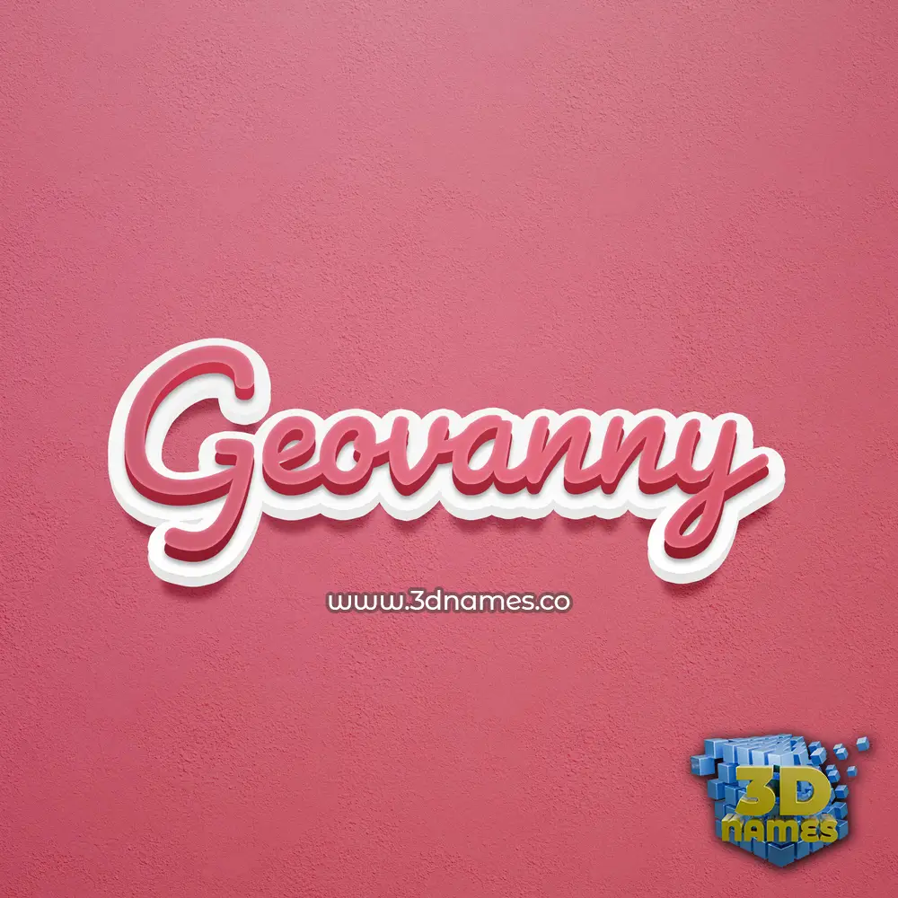 geovanny in Red Scribble style - 3D name wallpaper