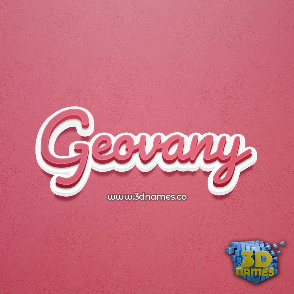 geovany in Red Scribble style - 3D name wallpaper