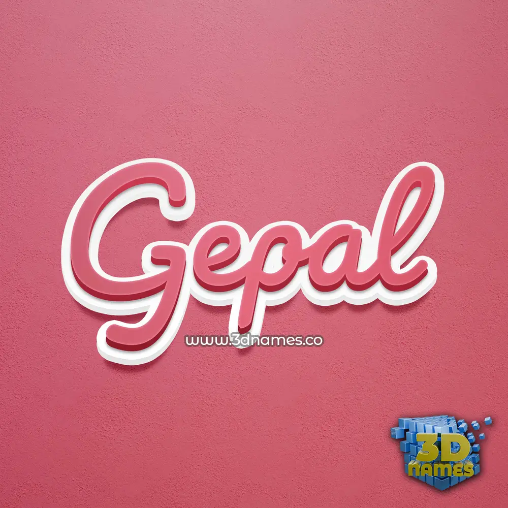 gepal in Red Scribble style - 3D name wallpaper