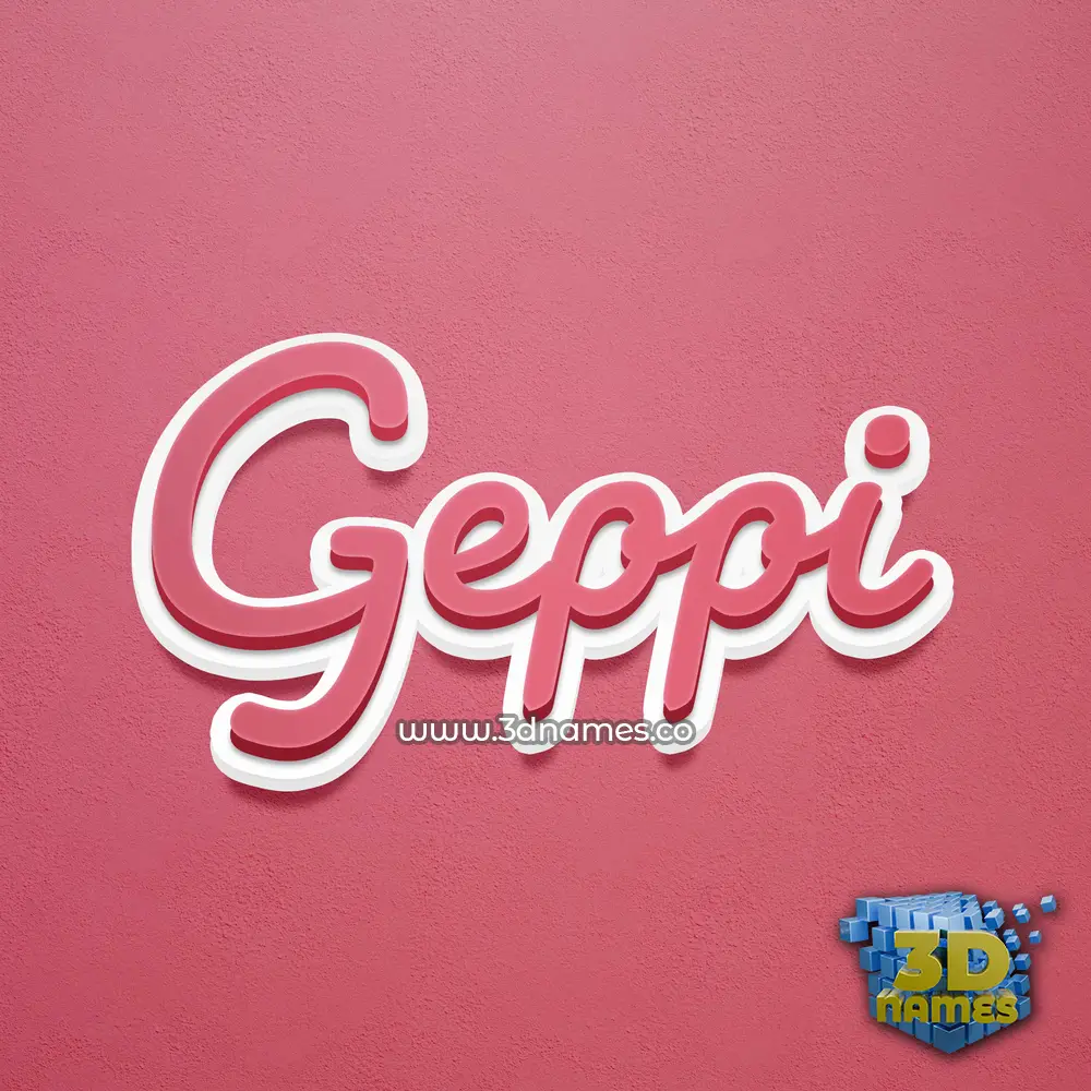 geppi in Red Scribble style - 3D name wallpaper