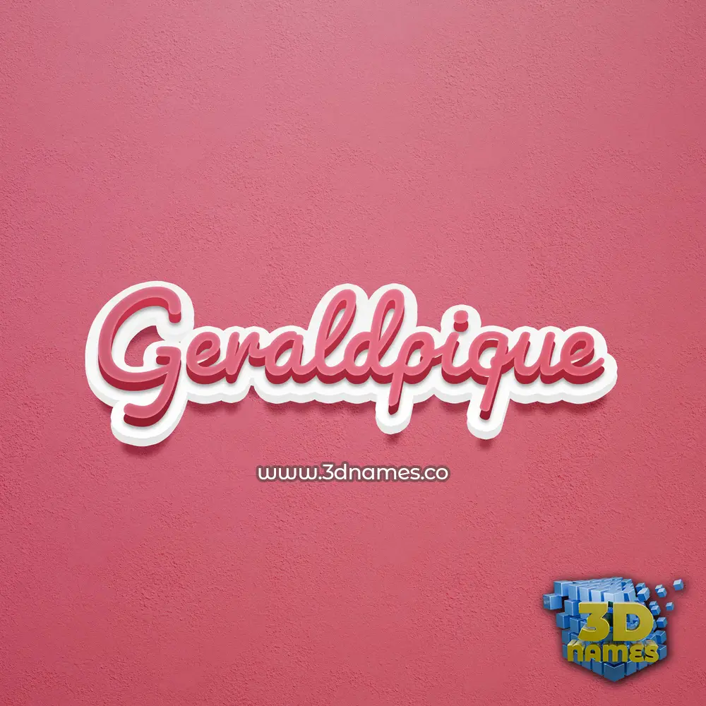 geraldpique in Red Scribble style - 3D name wallpaper