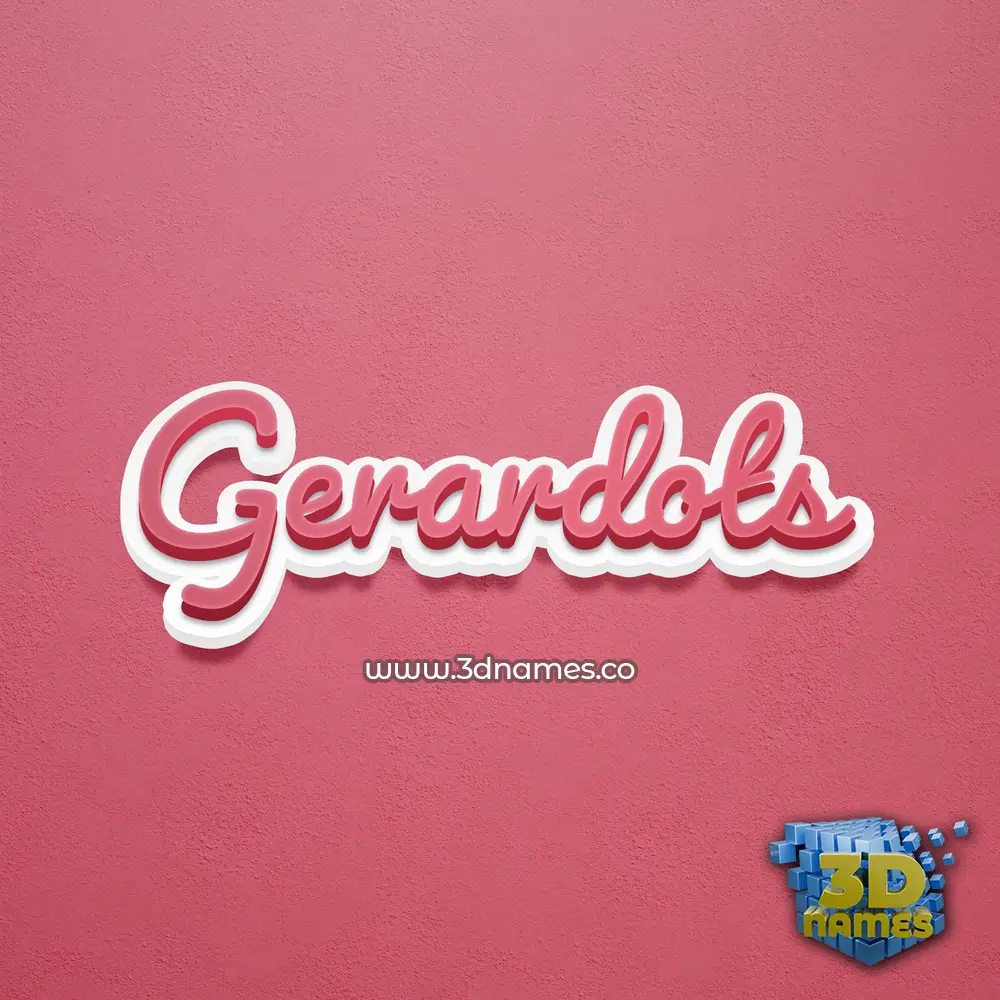 gerardots in Red Scribble style - 3D name wallpaper