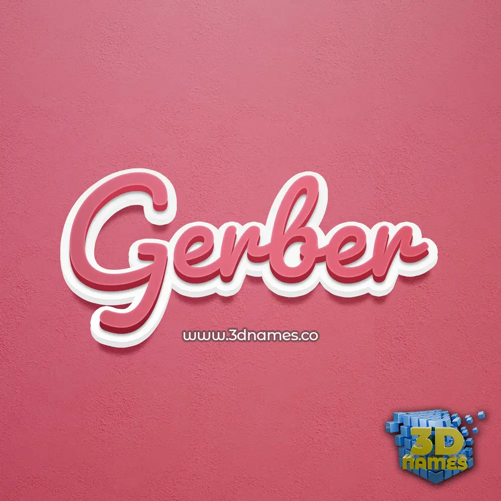 gerber in Red Scribble style - 3D name wallpaper