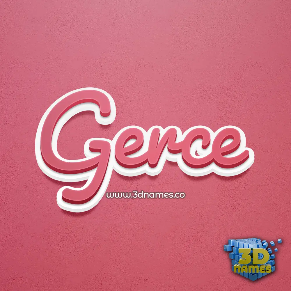 gerce in Red Scribble style - 3D name wallpaper