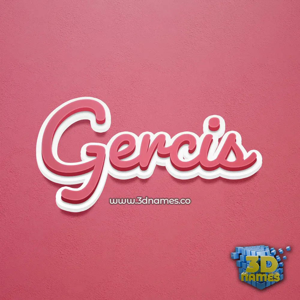 gercis in Red Scribble style - 3D name wallpaper