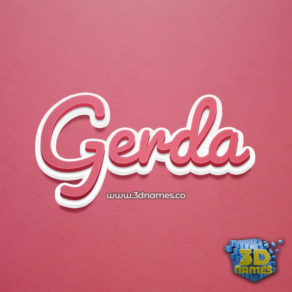 gerda in Red Scribble style - 3D name wallpaper