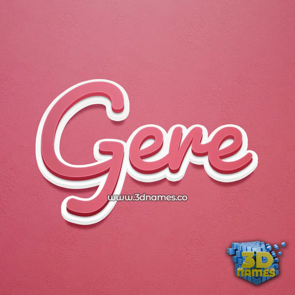 gere in Red Scribble style - 3D name wallpaper