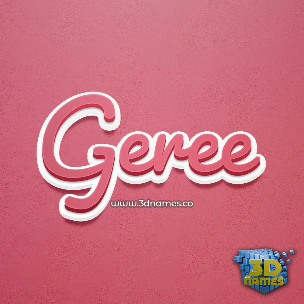 geree in Red Scribble style - 3D name wallpaper