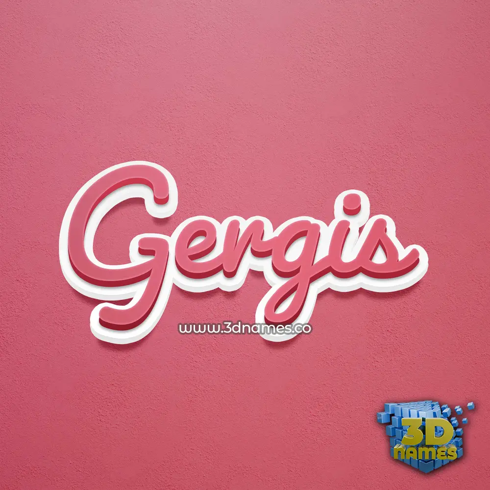 gergis in Red Scribble style - 3D name wallpaper