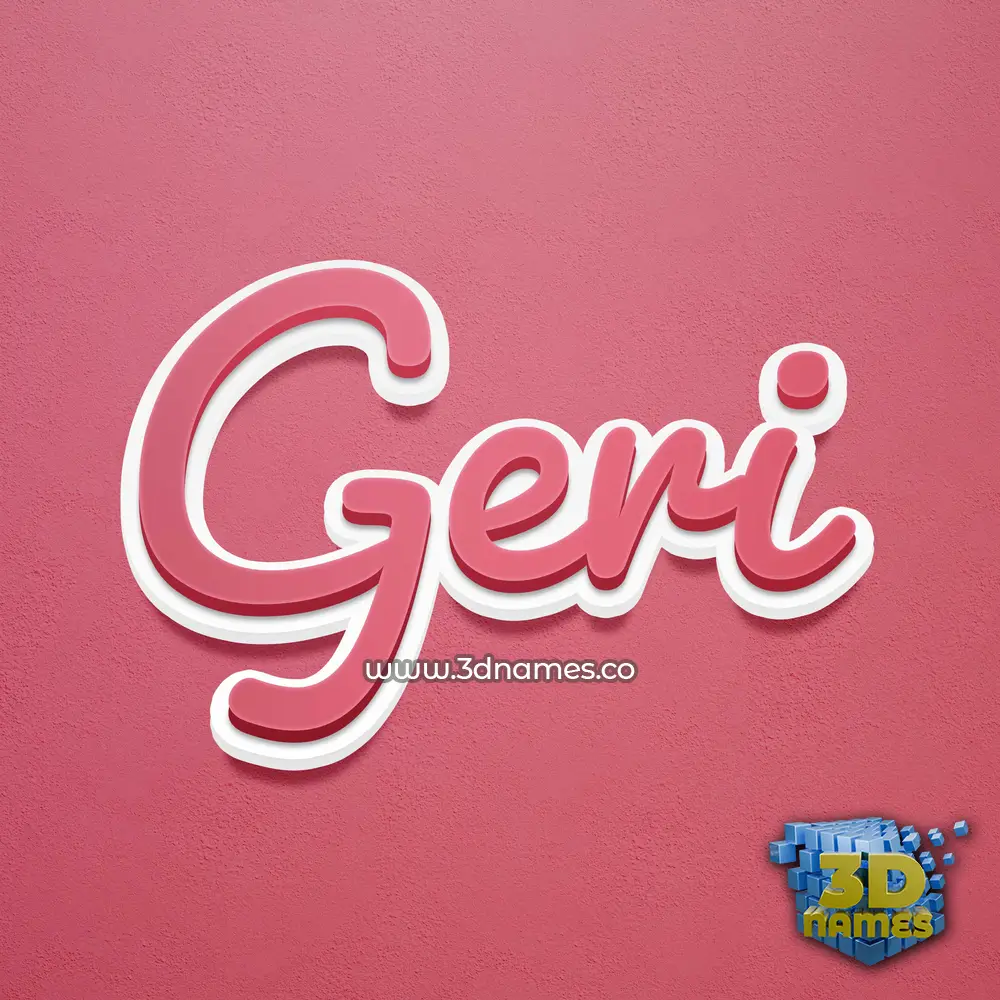 geri in Red Scribble style - 3D name wallpaper