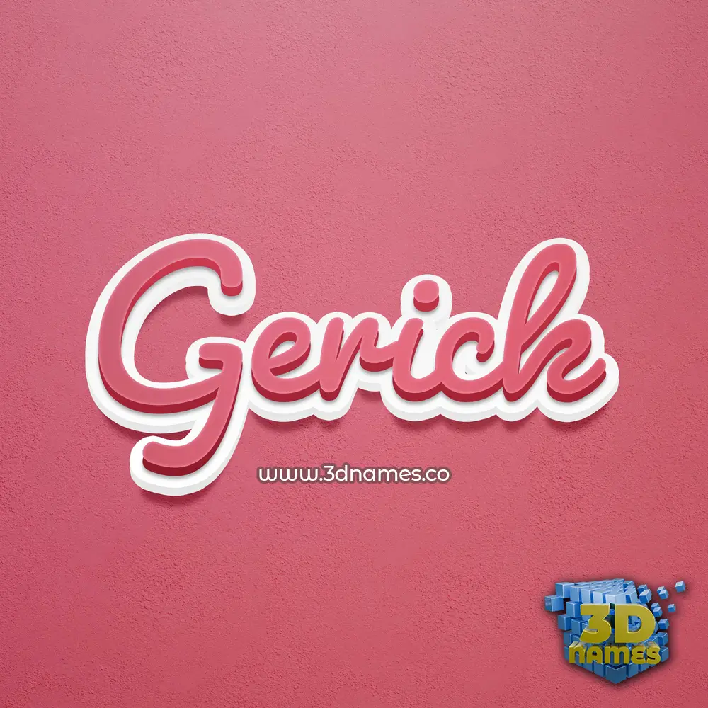 gerick in Red Scribble style - 3D name wallpaper