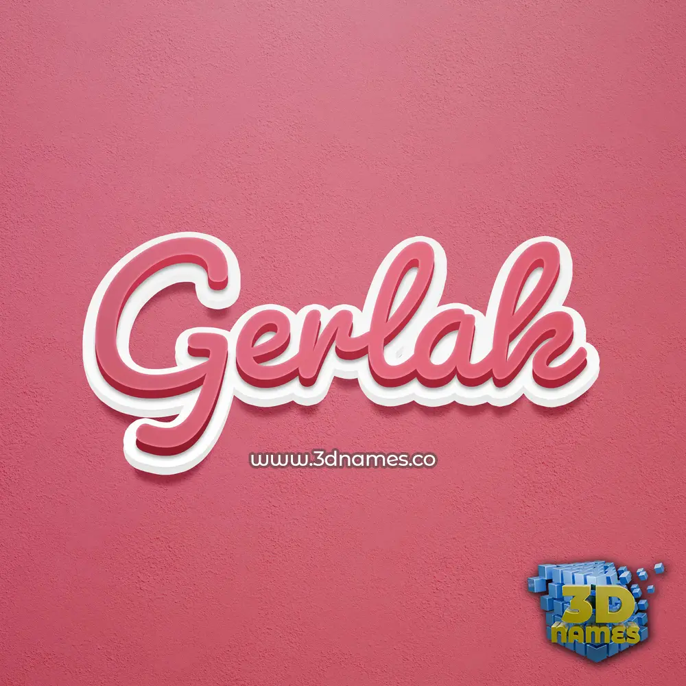 gerlak in Red Scribble style - 3D name wallpaper