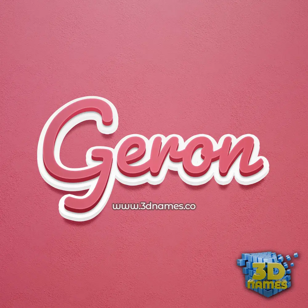 geron in Red Scribble style - 3D name wallpaper