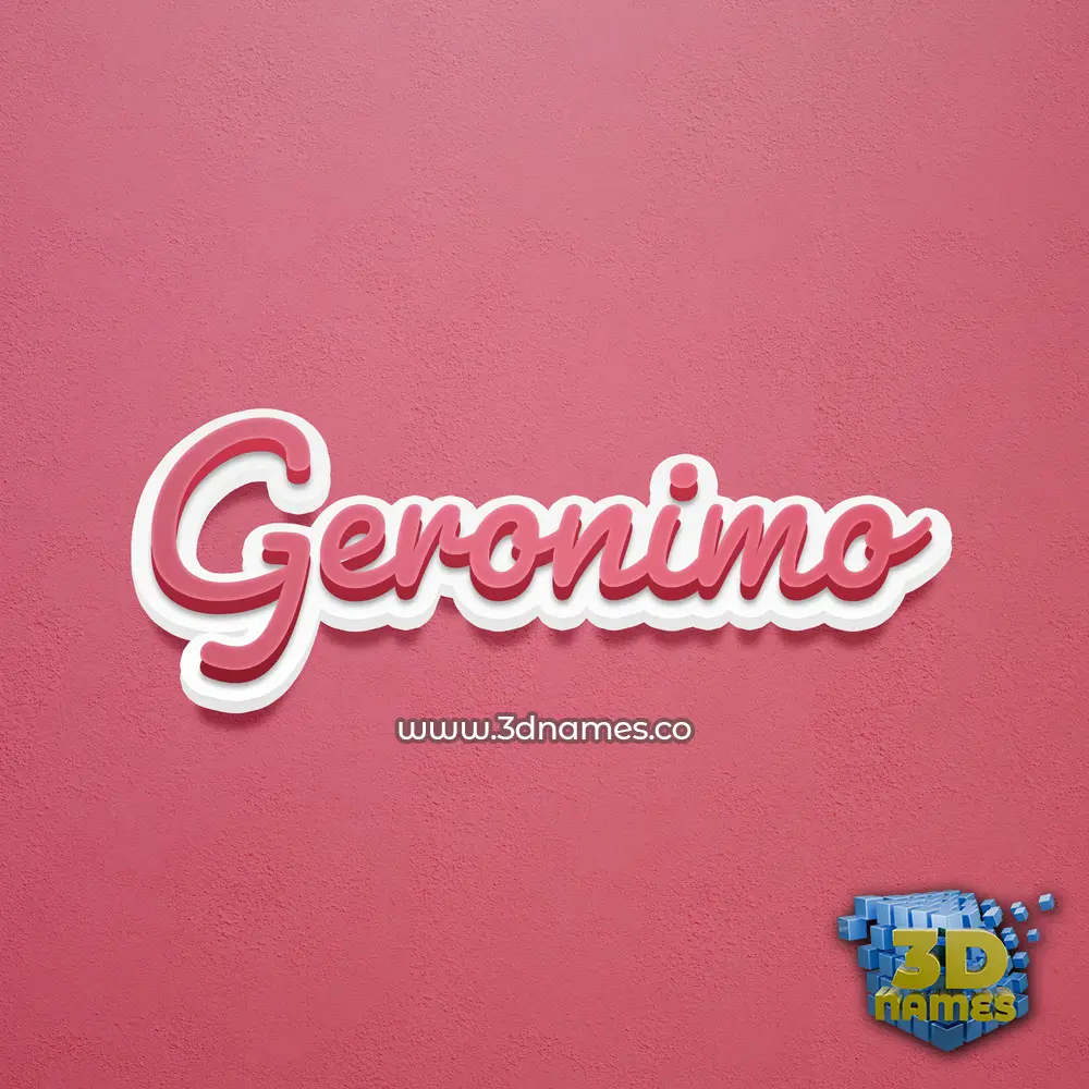 geronimo in Red Scribble style - 3D name wallpaper