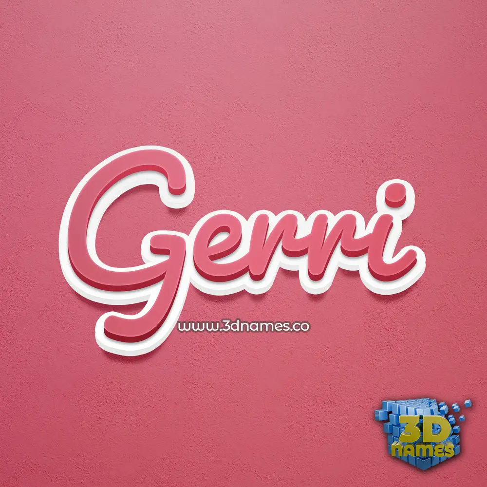 gerri in Red Scribble style - 3D name wallpaper