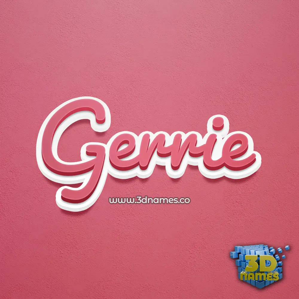gerrie in Red Scribble style - 3D name wallpaper