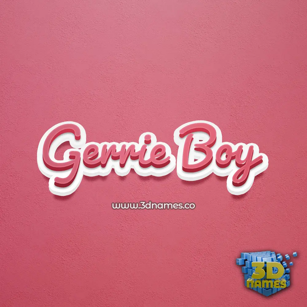 gerrie boy in Red Scribble style - 3D name wallpaper