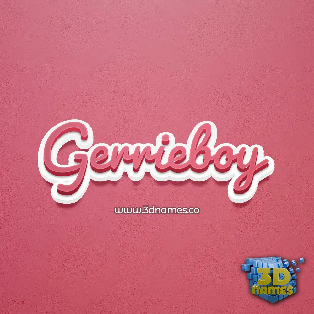 gerrieboy in Red Scribble style - 3D name wallpaper