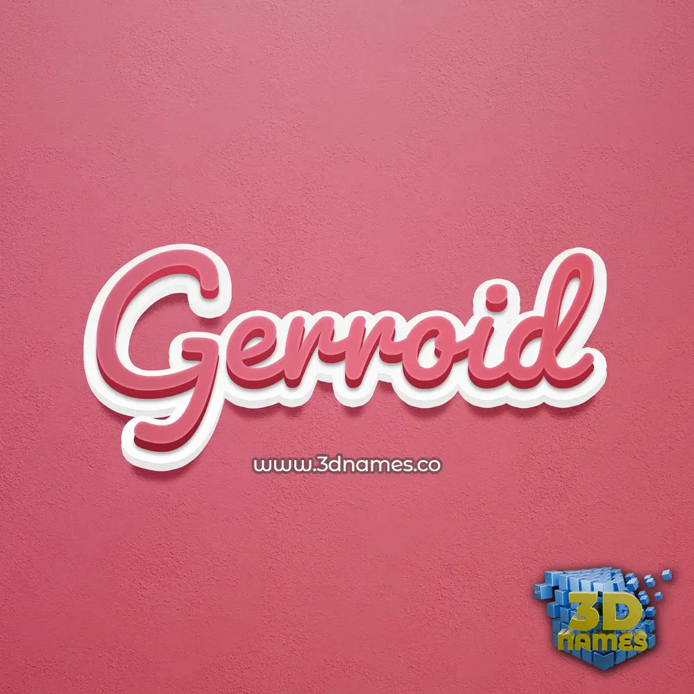 gerroid in Red Scribble style - 3D name wallpaper