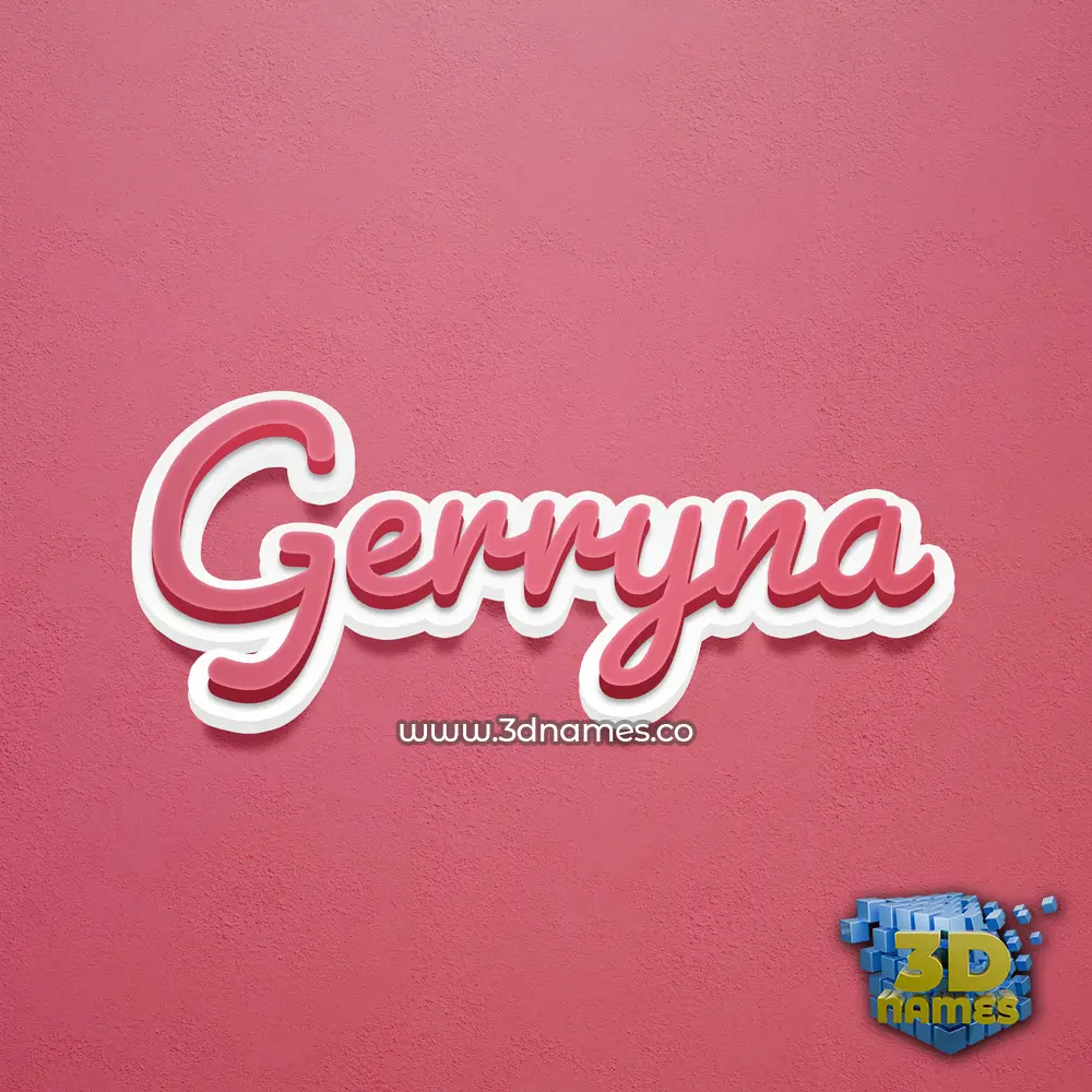 gerryna in Red Scribble style - 3D name wallpaper