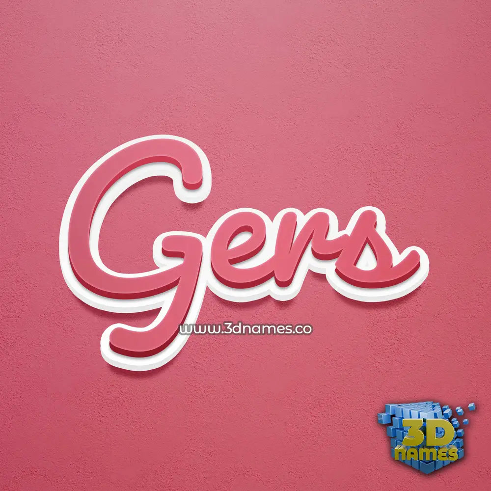gers in Red Scribble style - 3D name wallpaper