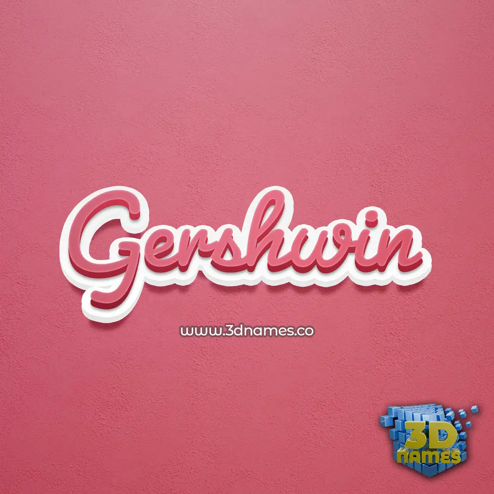 gershwin in Red Scribble style - 3D name wallpaper