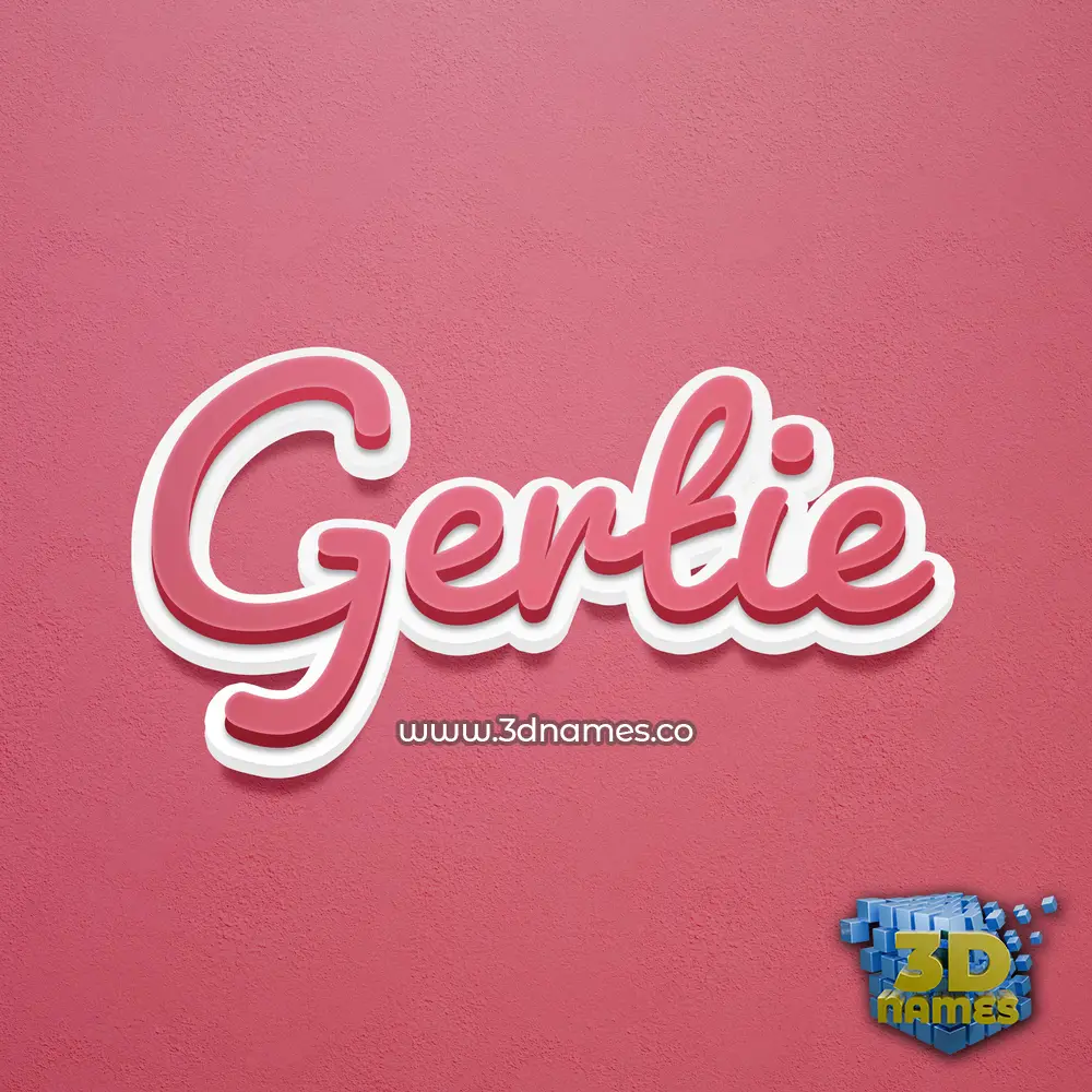 gertie in Red Scribble style - 3D name wallpaper