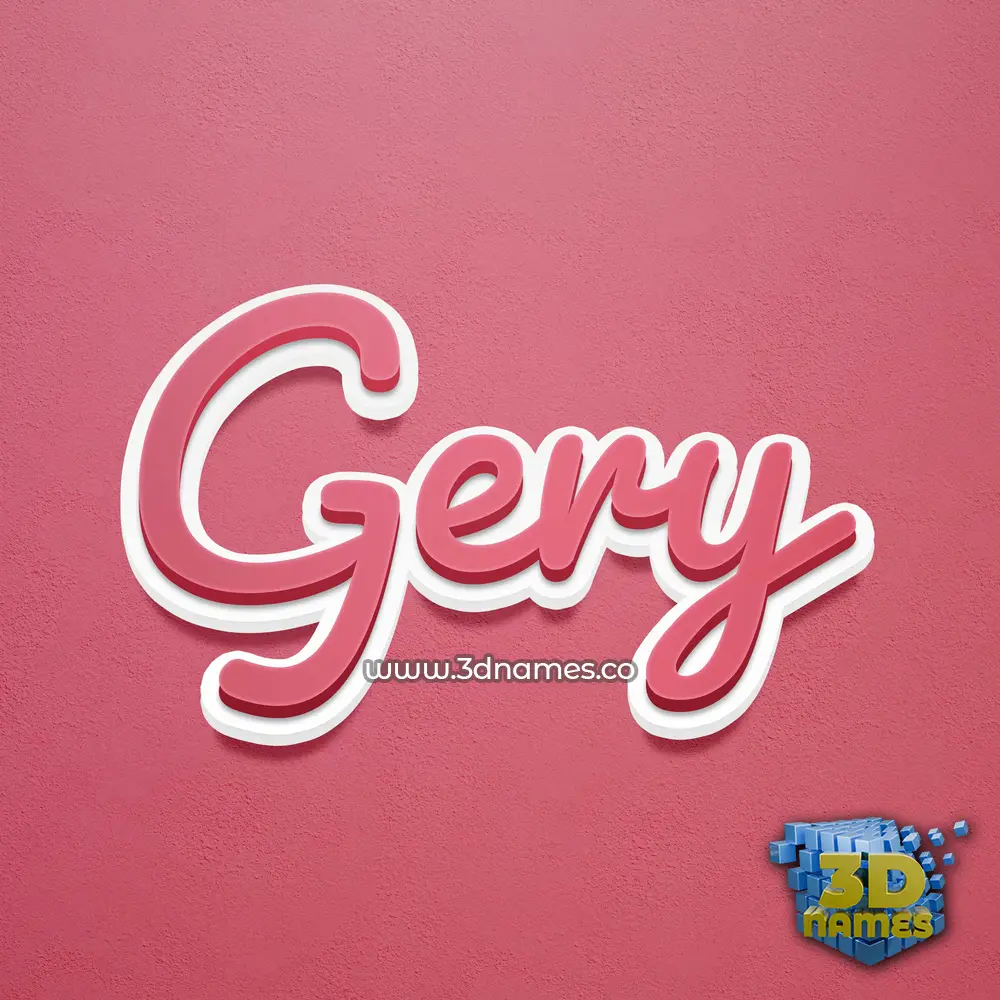 gery in Red Scribble style - 3D name wallpaper