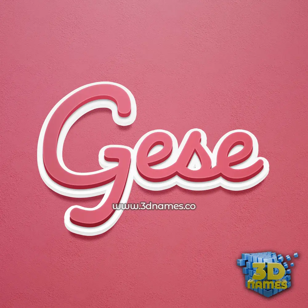gese in Red Scribble style - 3D name wallpaper