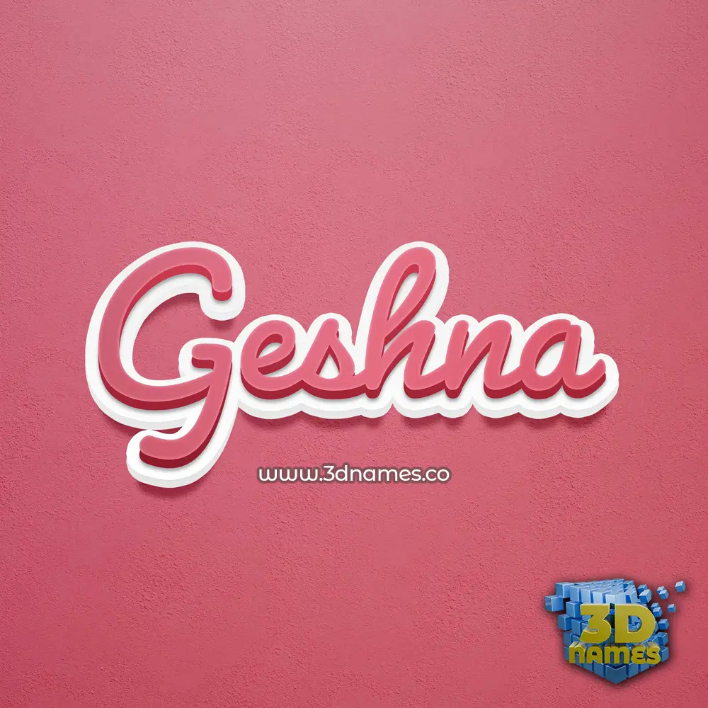 geshna in Red Scribble style - 3D name wallpaper