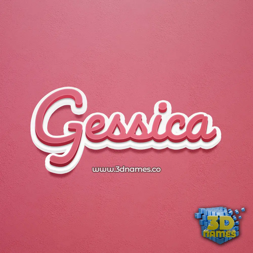 gessica in Red Scribble style - 3D name wallpaper