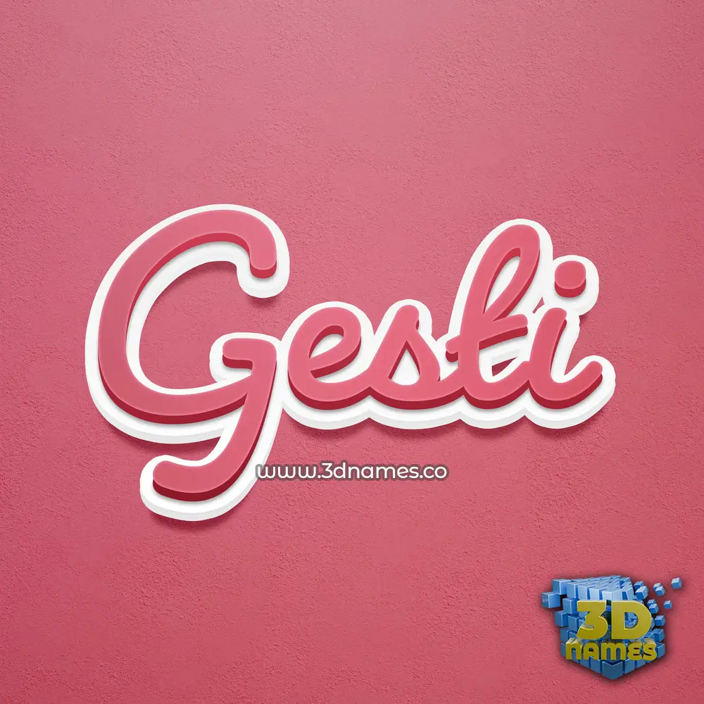 gesti in Red Scribble style - 3D name wallpaper
