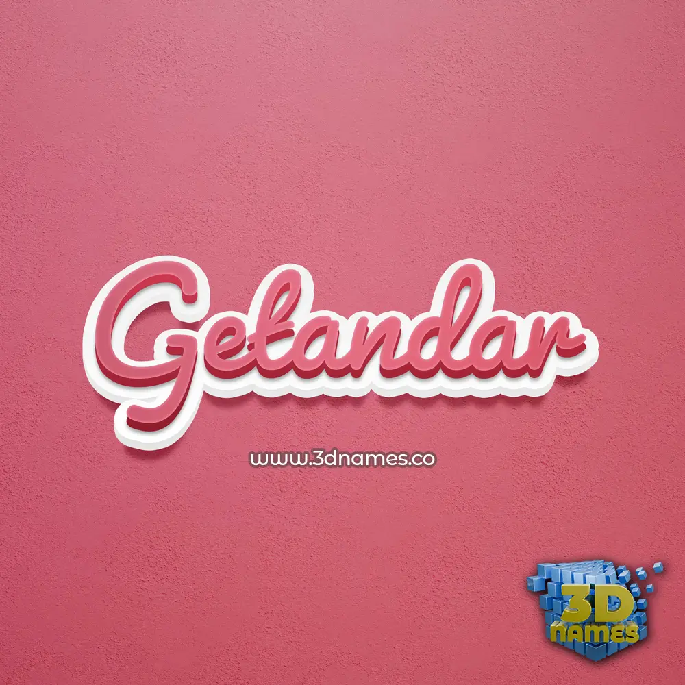 getandar in Red Scribble style - 3D name wallpaper