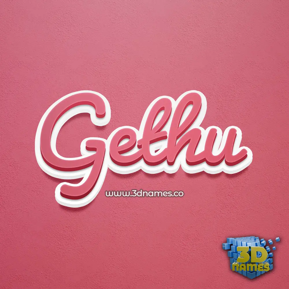 gethu in Red Scribble style - 3D name wallpaper