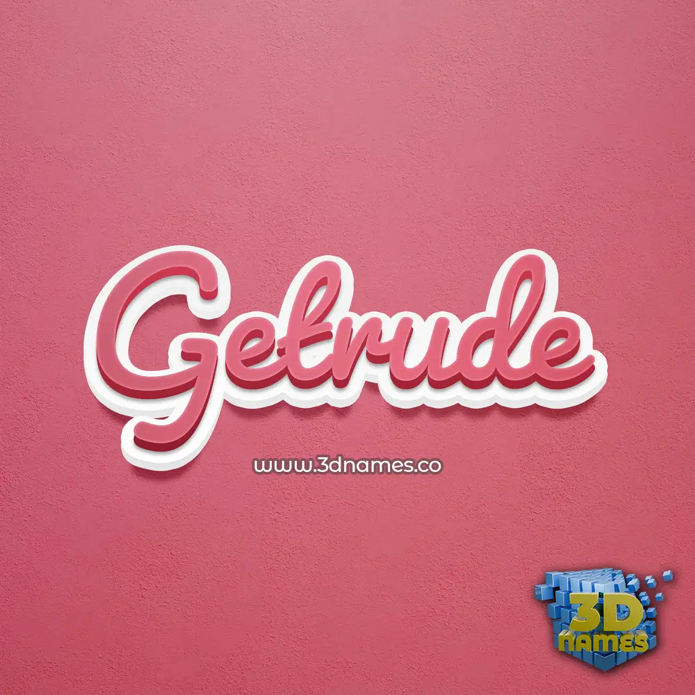 getrude in Red Scribble style - 3D name wallpaper