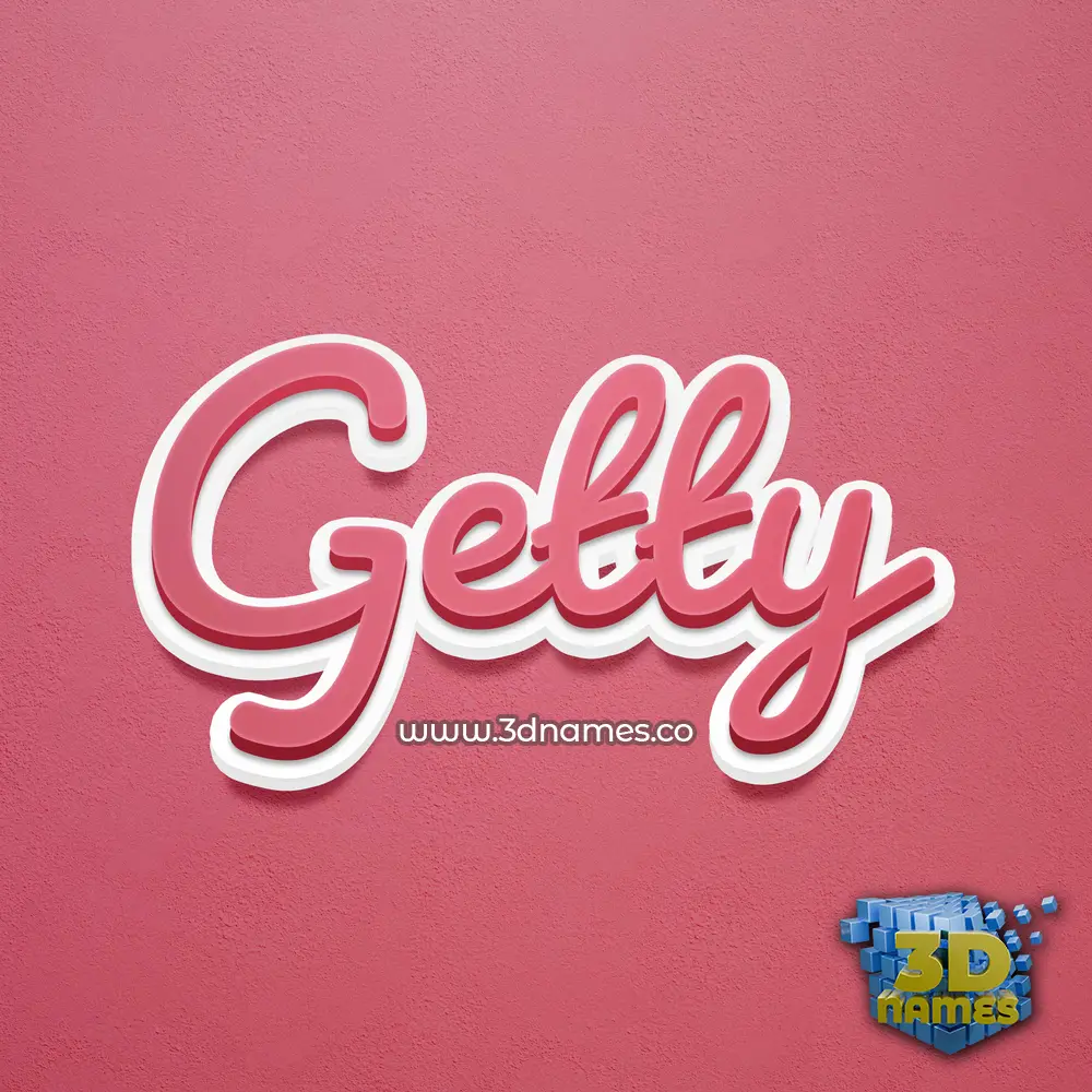 getty in Red Scribble style - 3D name wallpaper