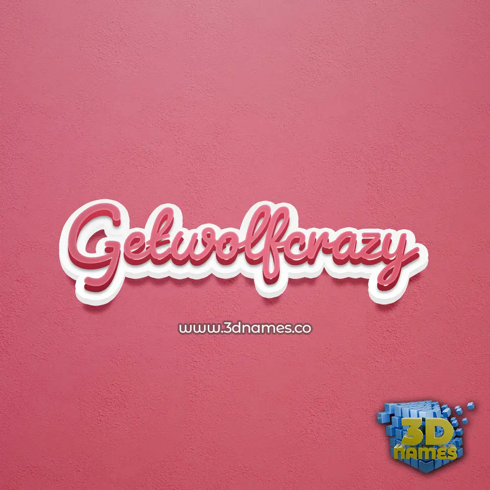 getwolfcrazy in Red Scribble style - 3D name wallpaper