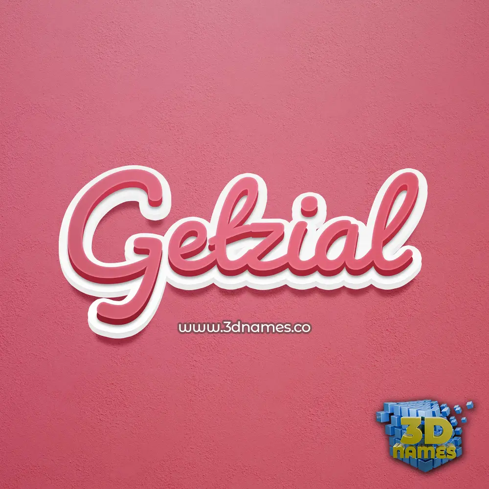 getzial in Red Scribble style - 3D name wallpaper