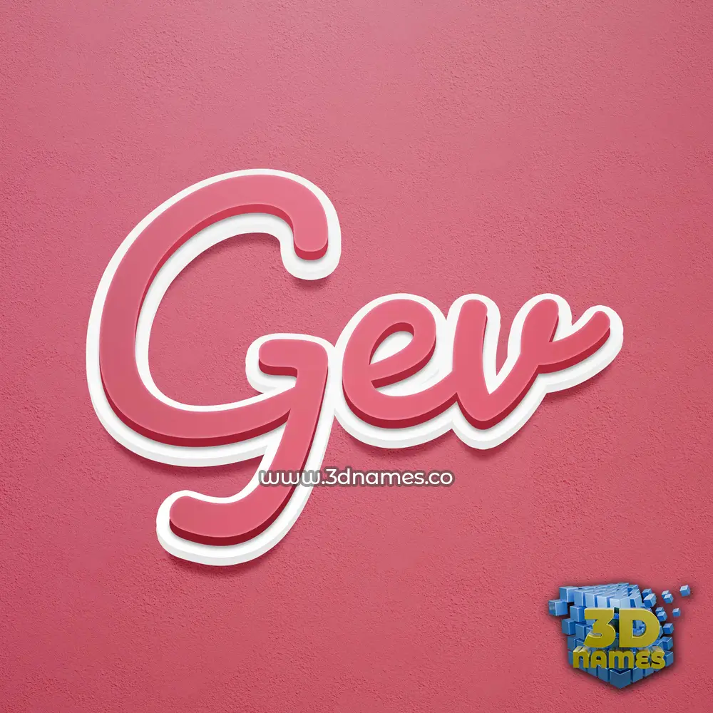 gev in Red Scribble style - 3D name wallpaper