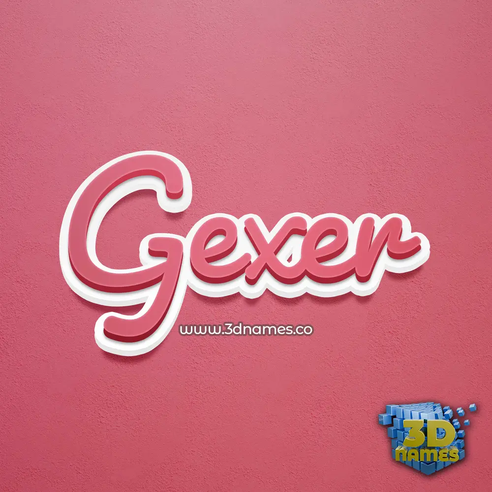 gexer in Red Scribble style - 3D name wallpaper